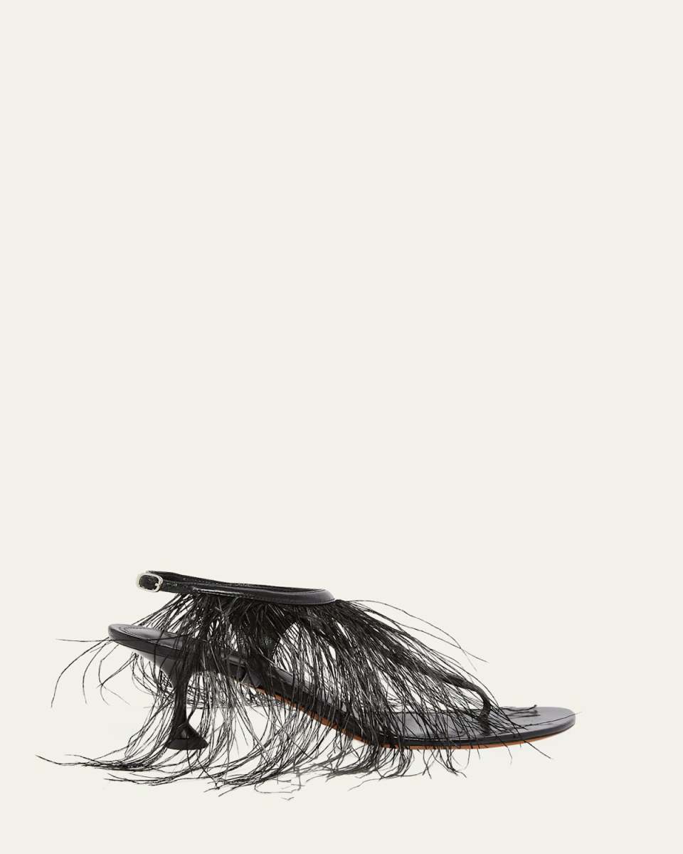 Tee Feather Thong Sandals